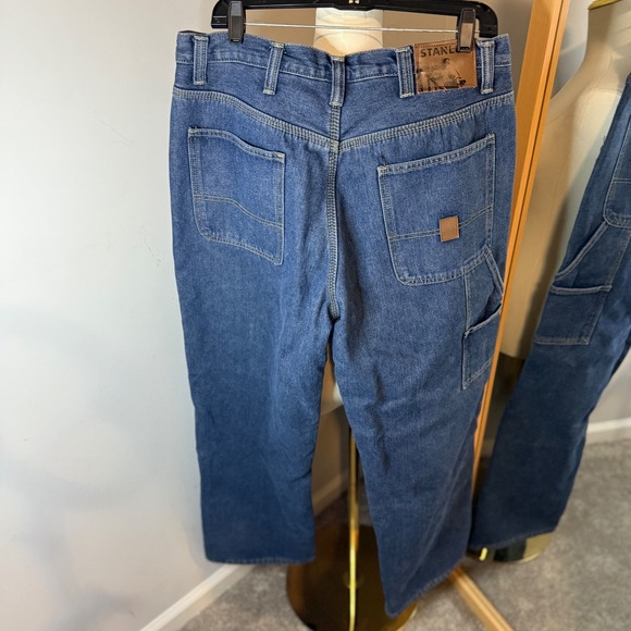 Stanley Men's Insulated Lined Denim Carpenter Pants Workwear Size 36x32 - Picture 2 of 6